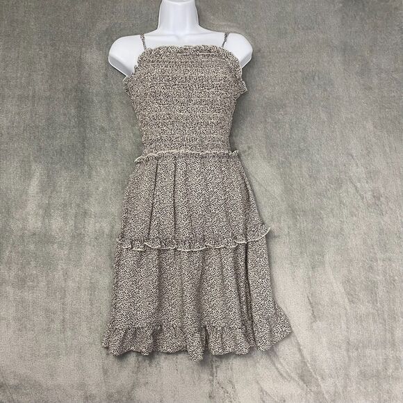 Sienna Sky Women Dress Medium Black Ditsy 90s Y2k Day-Date Picnic Sundress - Picture 1 of 16